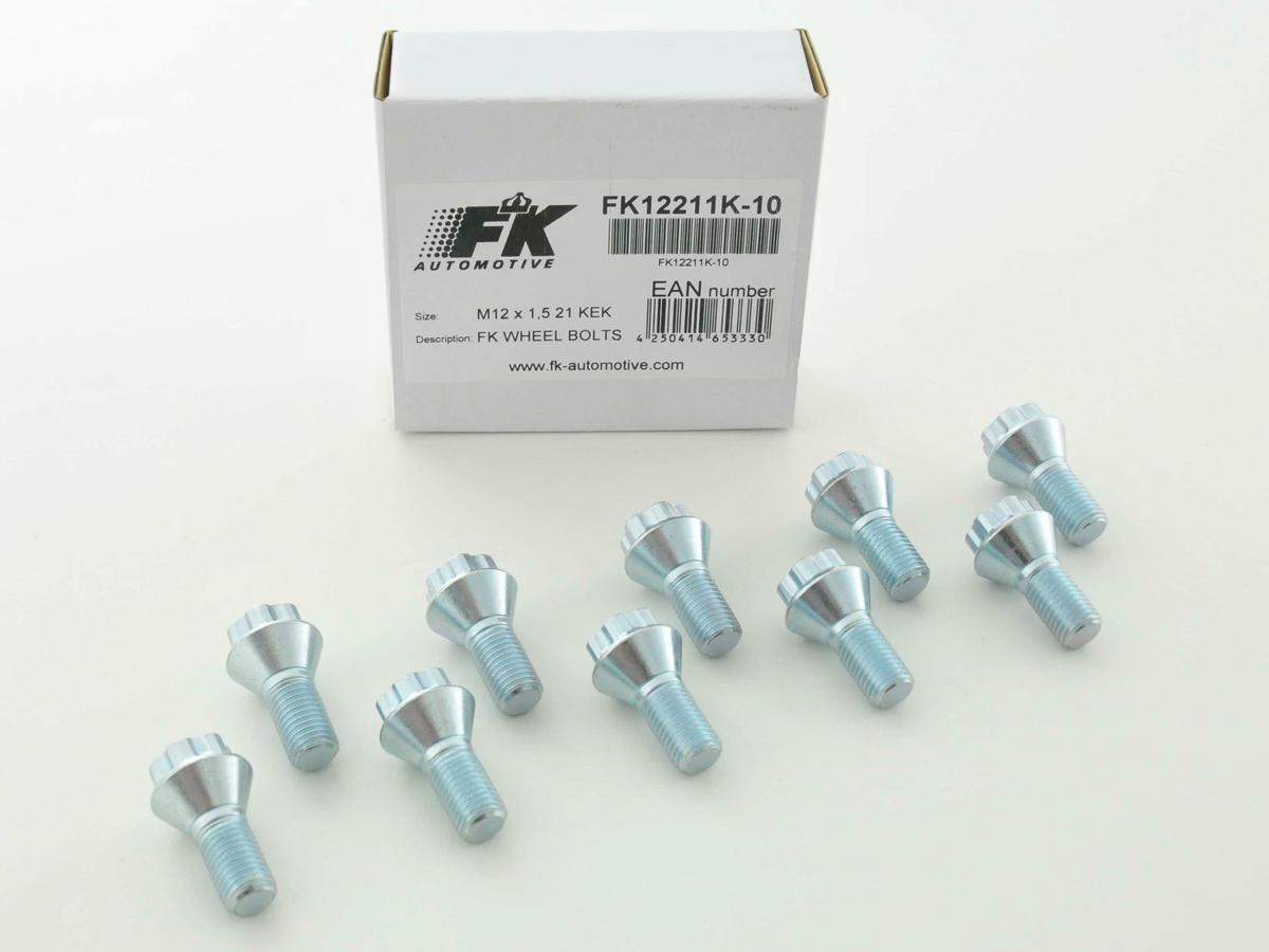 Radschrauben Set (10 Stk.) Schaftlänge 21mm Kegelbund Kurzkopf silber M12x1,5 Radschrauben Set (10 Stk.) Schaftlänge 21mm Kegelbund Kurzkopf silber M12x1,5